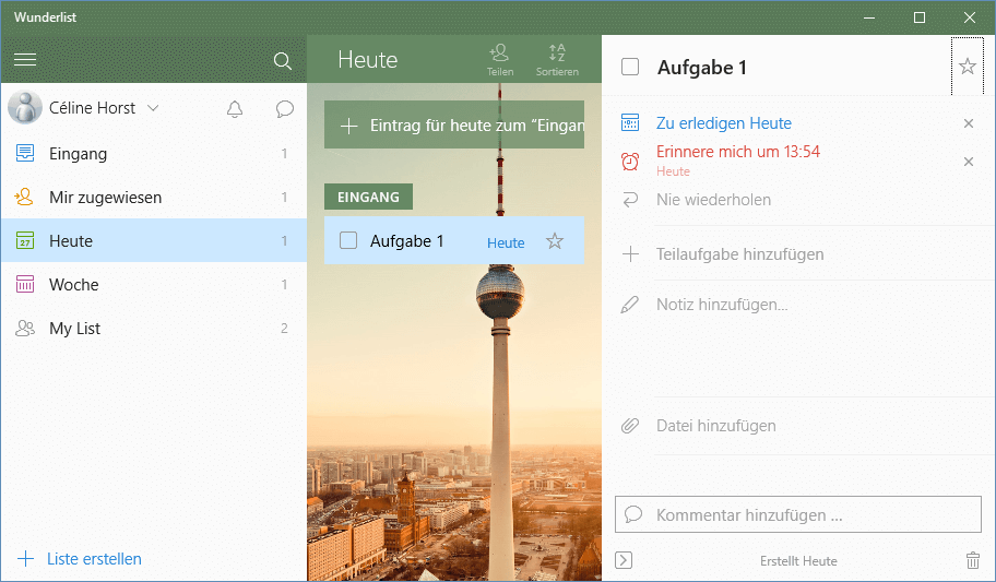 wunderlist planner